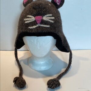 NWOT Hand-Knit Bunny Hat